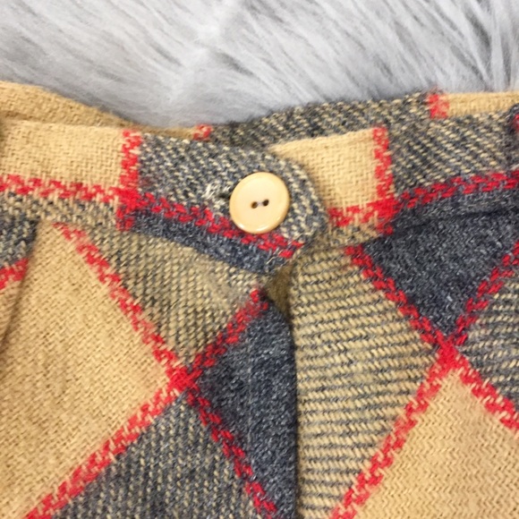 VTG | Plaid Argyle A-Line Wool Skirt - Picture 3 of 6
